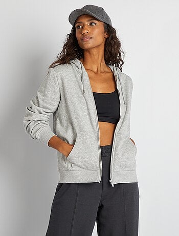 Sweatshirt com fecho e capuz