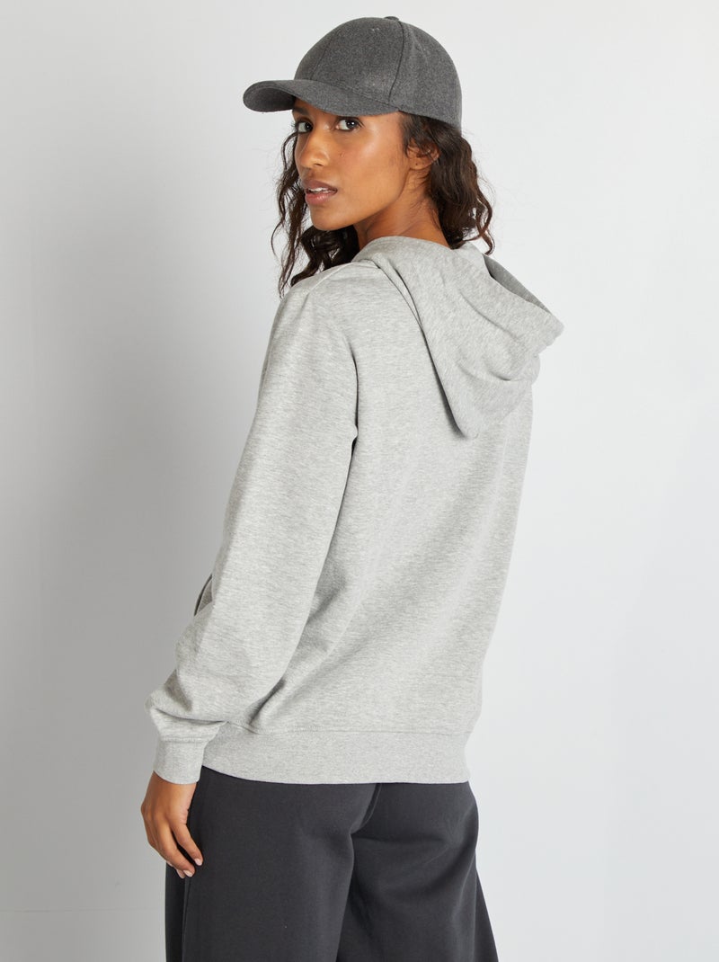 Sweatshirt com fecho e capuz CINZA - Kiabi
