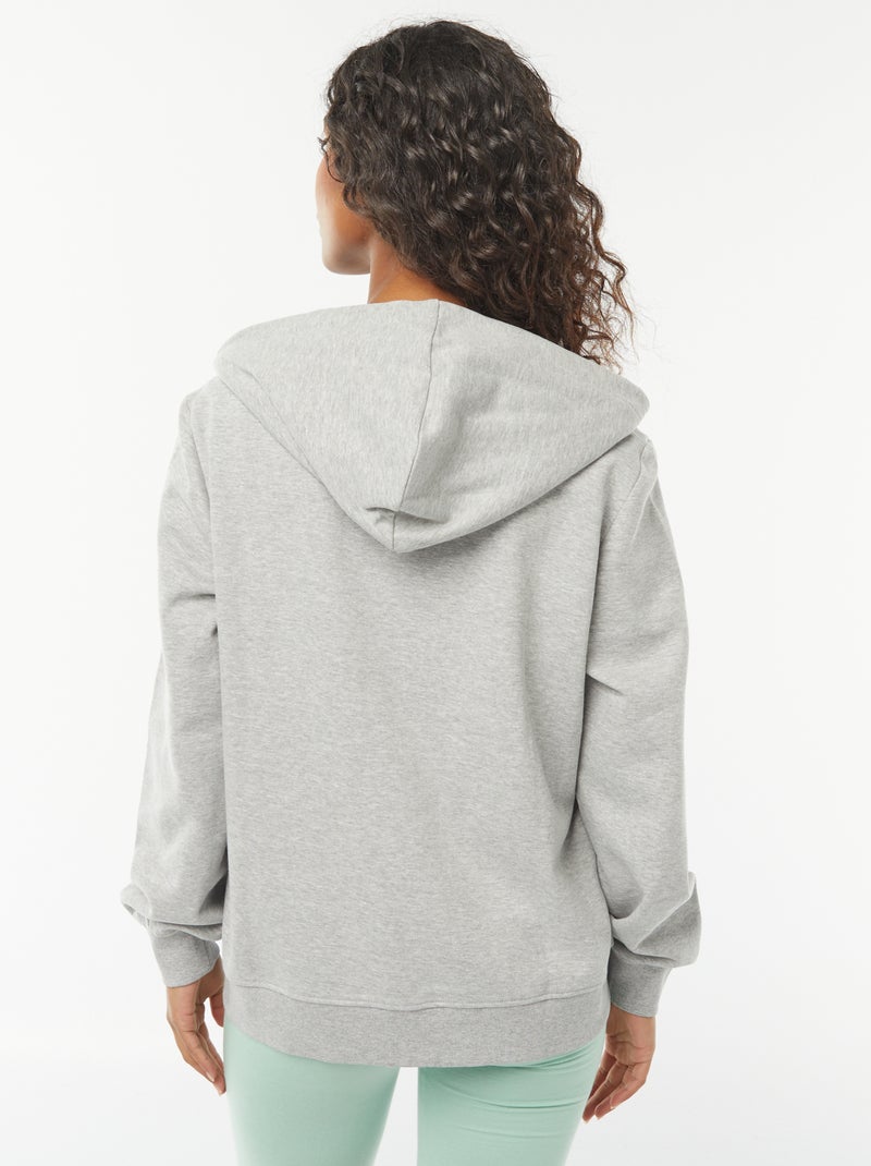 Sweatshirt com fecho e capuz Cinza - Kiabi