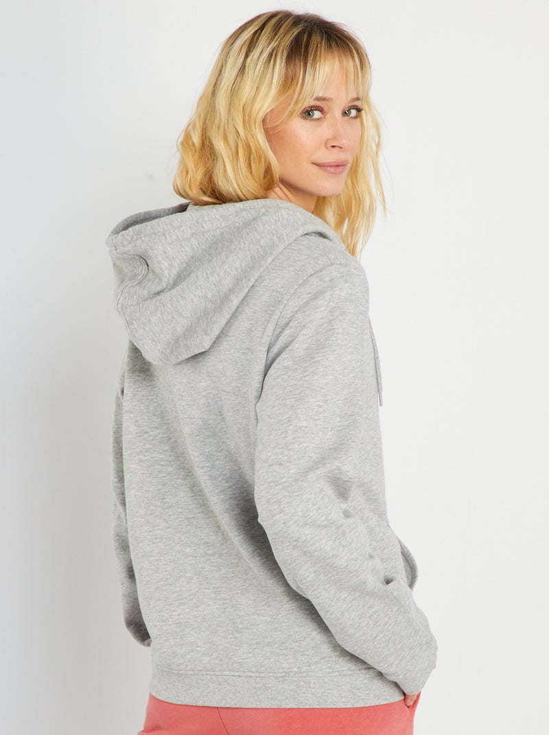 Sweatshirt com fecho e capuz CINZA - Kiabi