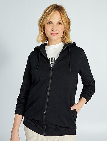 Sweatshirt com fecho e capuz de amamentação