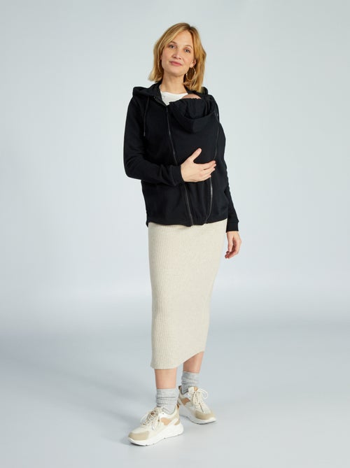 Sweatshirt com fecho e capuz de amamentação - Kiabi