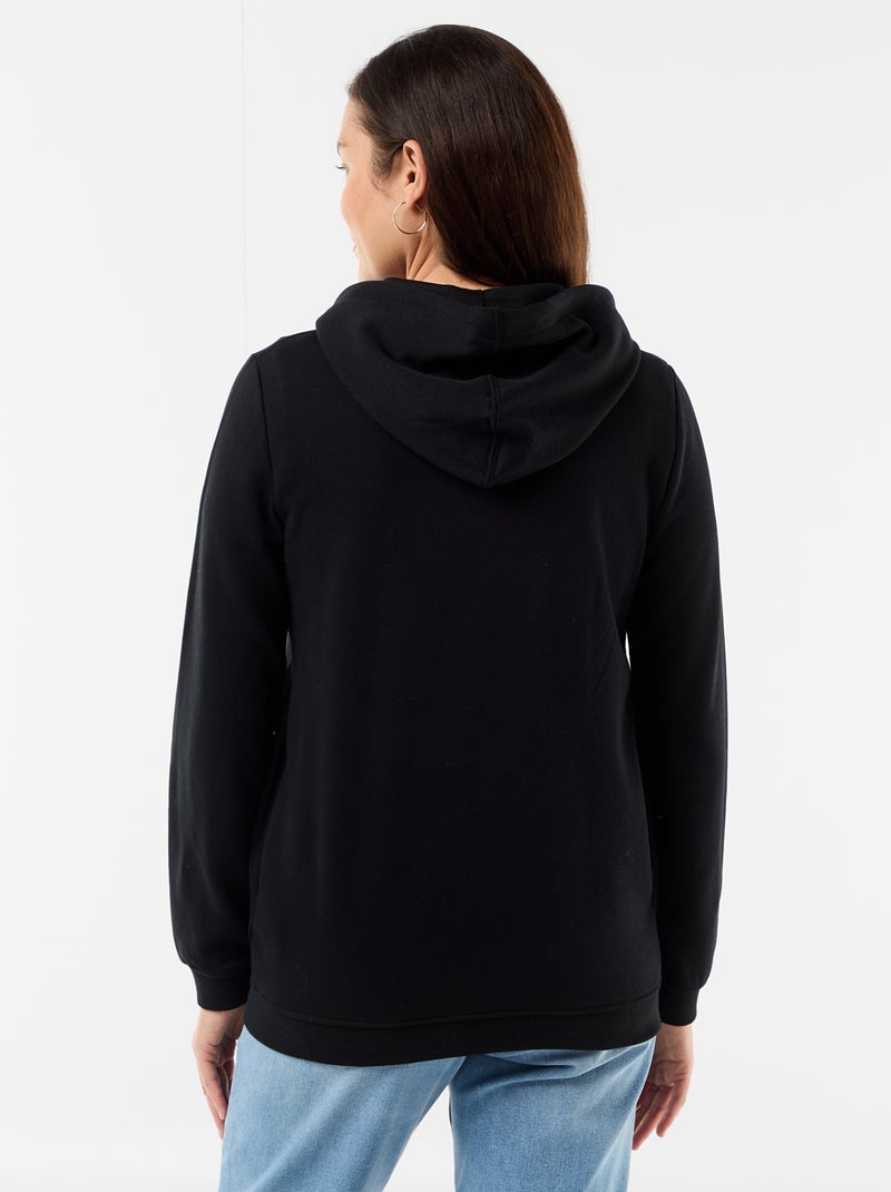 Sweatshirt com fecho e capuz de amamentação Preto - Kiabi
