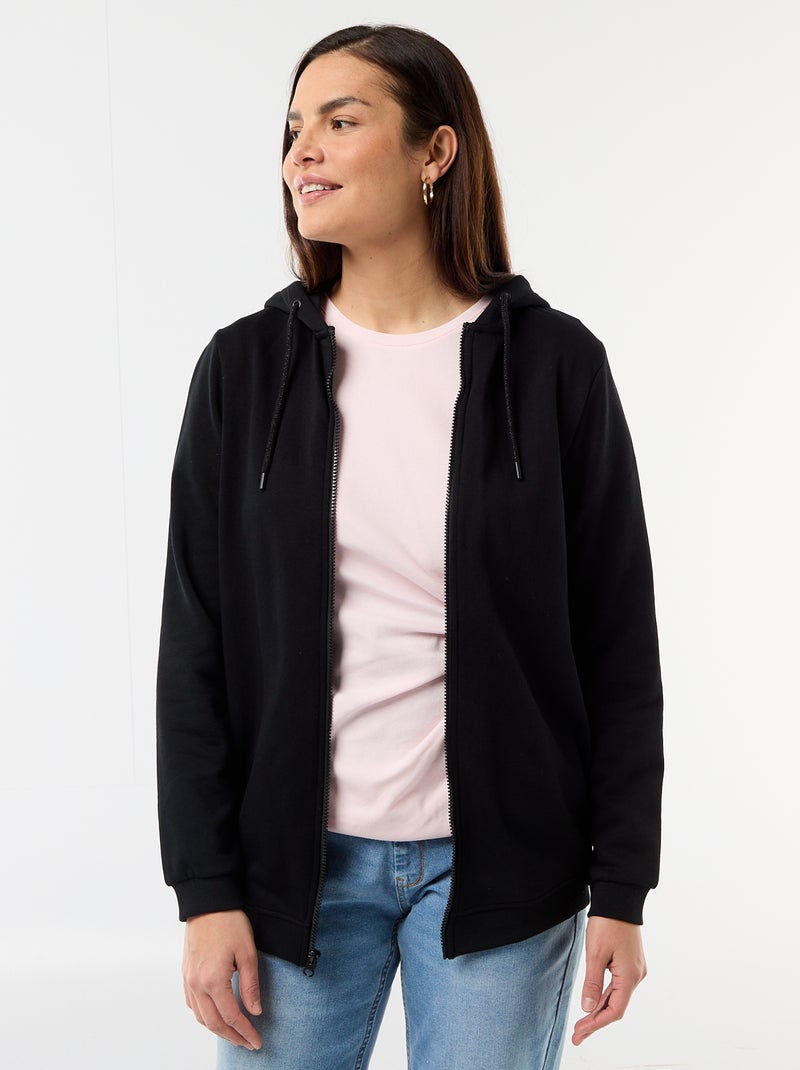 Sweatshirt com fecho e capuz de amamentação Preto - Kiabi
