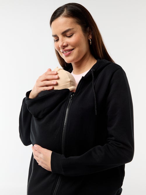 Sweatshirt com fecho e capuz de amamentação - Kiabi