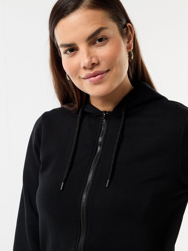Sweatshirt com fecho e capuz de amamentação Preto - Kiabi