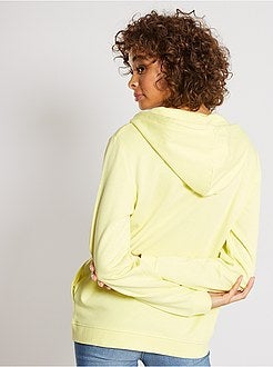 Sweatshirt com fecho e capuz em moletão - Kiabi