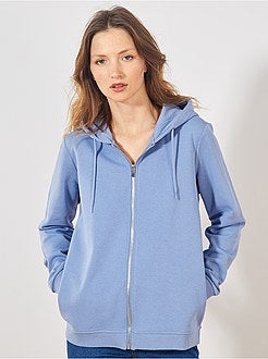 Sweatshirt com fecho e capuz em moletão - Kiabi