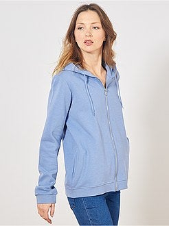 Sweatshirt com fecho e capuz em moletão - Kiabi