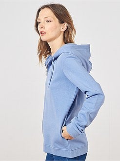 Sweatshirt com fecho e capuz em moletão - Kiabi