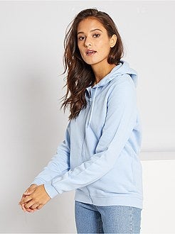 Sweatshirt com fecho e capuz em moletão - Kiabi