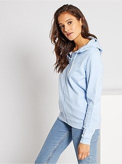 Sweatshirt com fecho e capuz em moletão - Kiabi