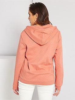 Sweatshirt com fecho e capuz em moletão - Kiabi