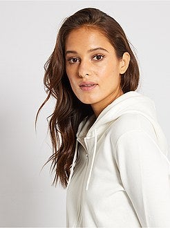 Sweatshirt com fecho e capuz em moletão - Kiabi