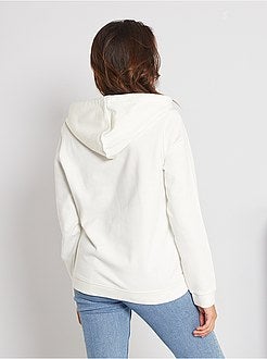 Sweatshirt com fecho e capuz em moletão - Kiabi