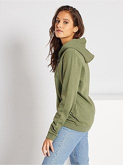 Sweatshirt com fecho e capuz em moletão - Kiabi