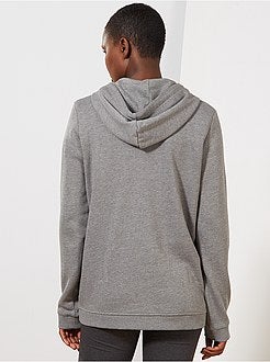 Sweatshirt com fecho e capuz em moletão - Kiabi