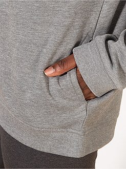 Sweatshirt com fecho e capuz em moletão - Kiabi