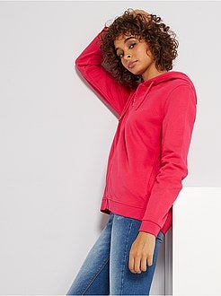 Sweatshirt com fecho e capuz em moletão - Kiabi