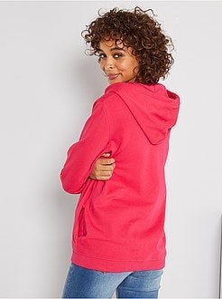 Sweatshirt com fecho e capuz em moletão - Kiabi
