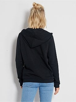 Sweatshirt com fecho e capuz em moletão - Kiabi
