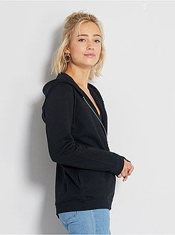 Sweatshirt com fecho e capuz em moletão - Kiabi