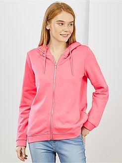 Sweatshirt com fecho e capuz em moletão - Kiabi