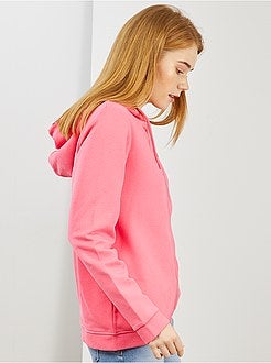 Sweatshirt com fecho e capuz em moletão - Kiabi