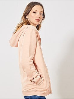 Sweatshirt com fecho e capuz em moletão - Kiabi