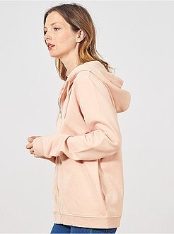 Sweatshirt com fecho e capuz em moletão - Kiabi
