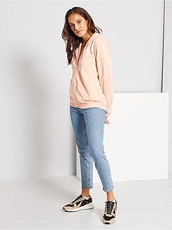 Sweatshirt com fecho e capuz em moletão - Kiabi