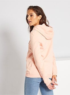 Sweatshirt com fecho e capuz em moletão - Kiabi