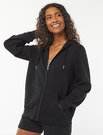 Sweatshirt com fecho e capuz