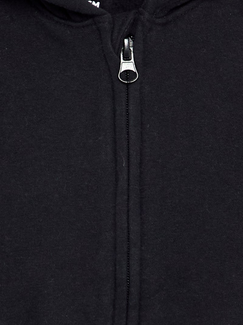 Sweatshirt com fecho e capuz Preto - Kiabi