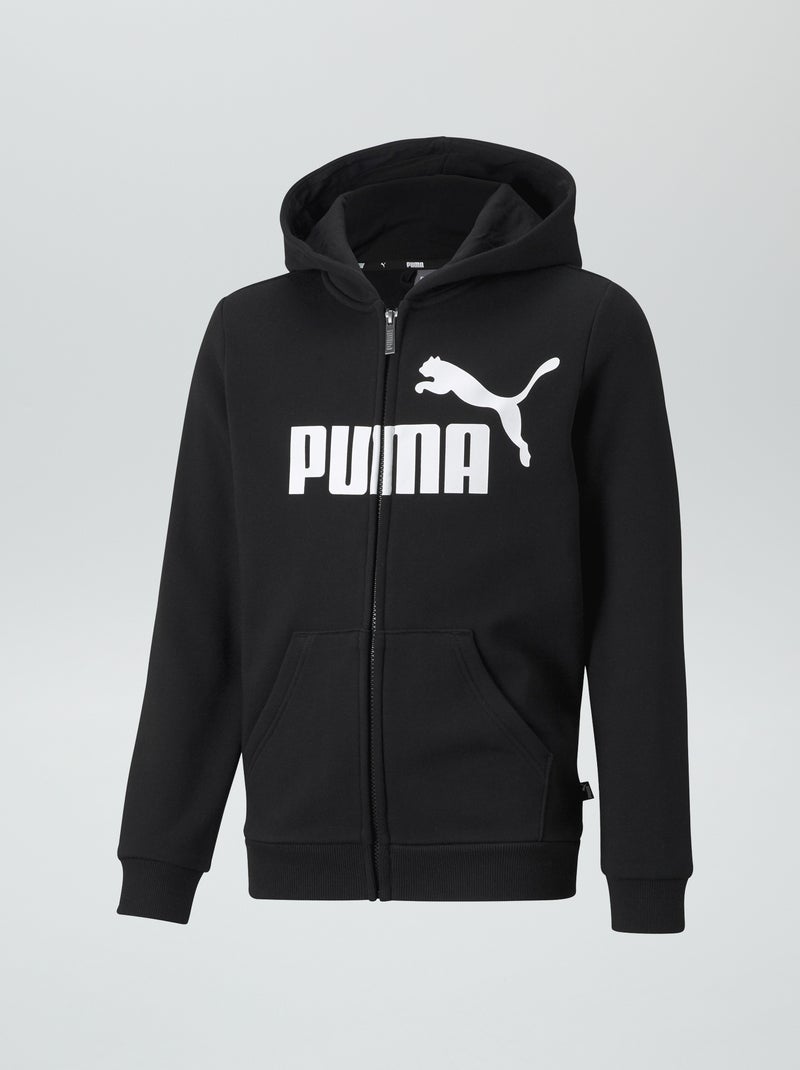 Sweatshirt com fecho e capuz 'Puma' PRETO - Kiabi