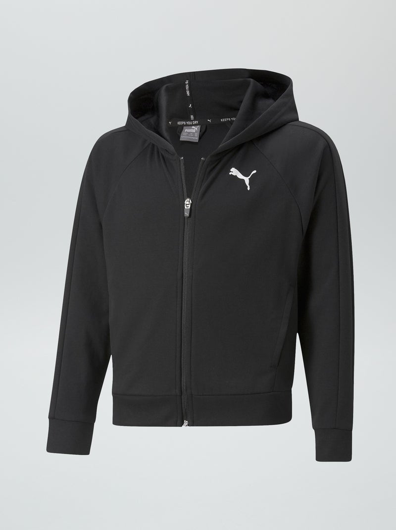 Sweatshirt com fecho e capuz 'Puma' PRETO - Kiabi