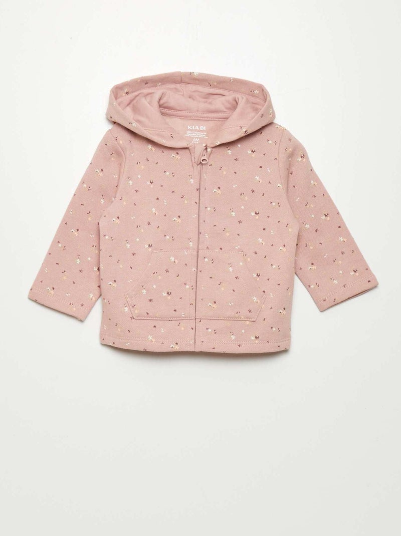 Sweatshirt com fecho e capuz ROSA - Kiabi