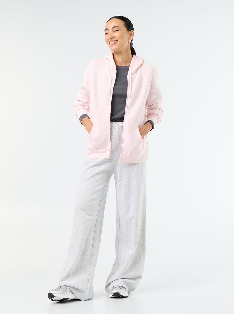 Sweatshirt com fecho e capuz Rosa - Kiabi