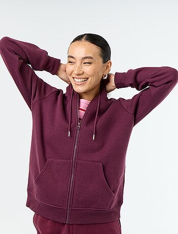 Sweatshirt com fecho e capuz