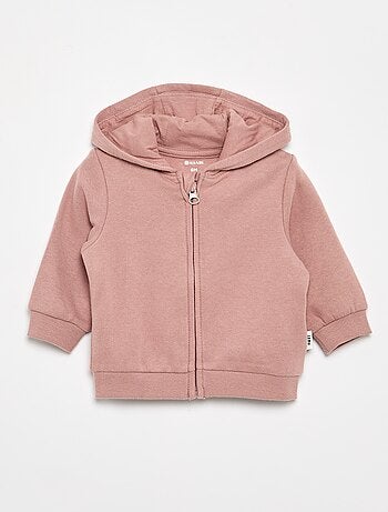 Sweatshirt com fecho e capuz