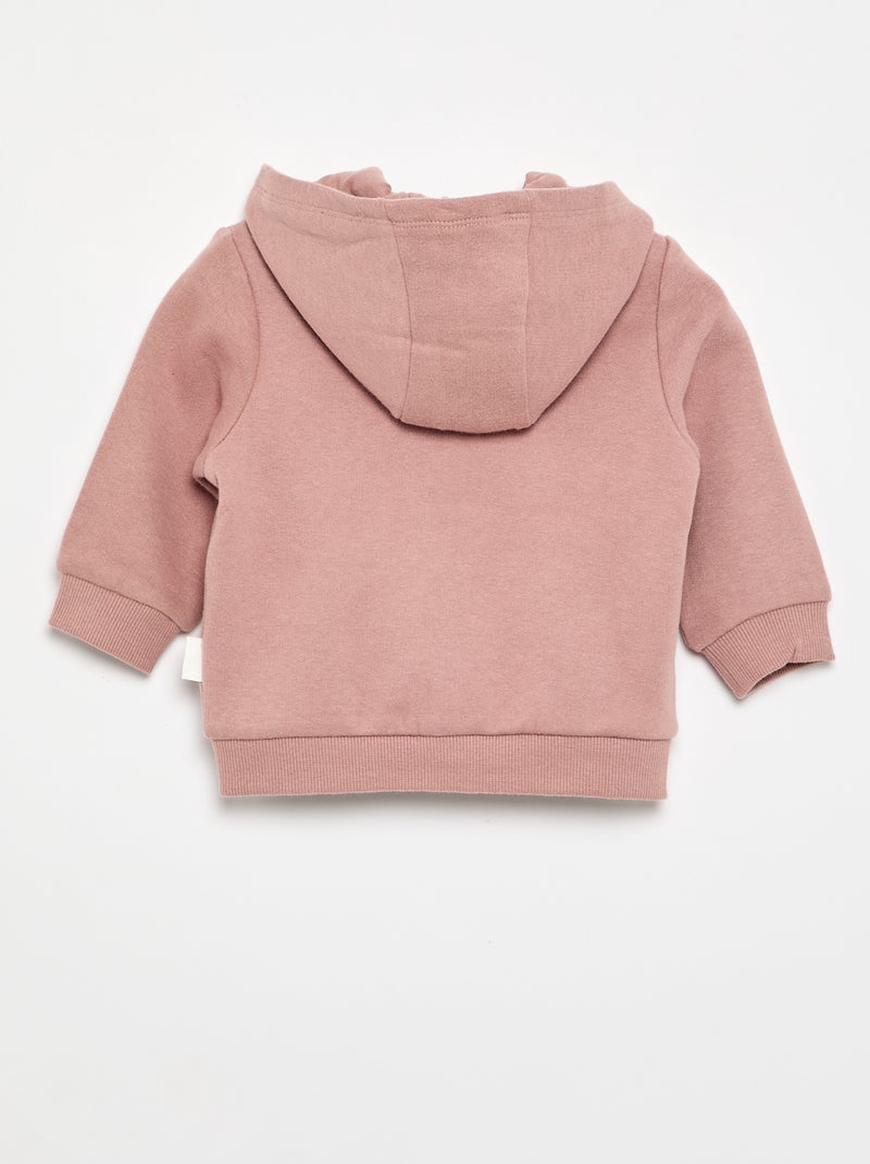 Sweatshirt com fecho e capuz Rosa - Kiabi