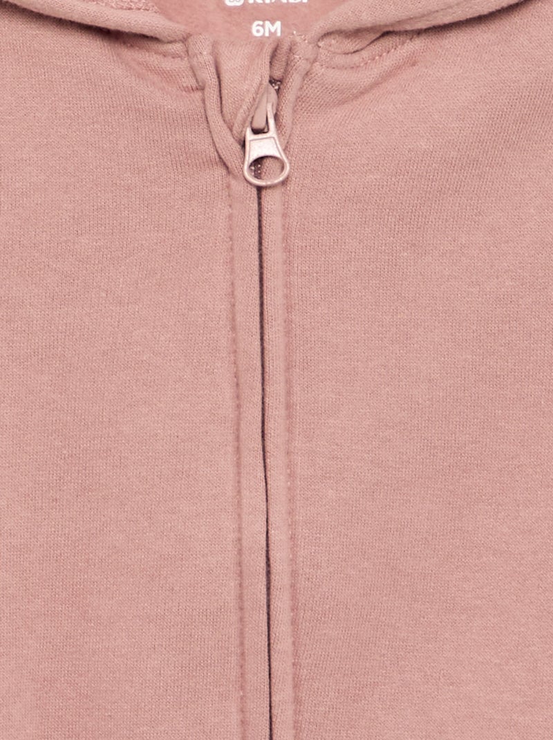 Sweatshirt com fecho e capuz Rosa - Kiabi