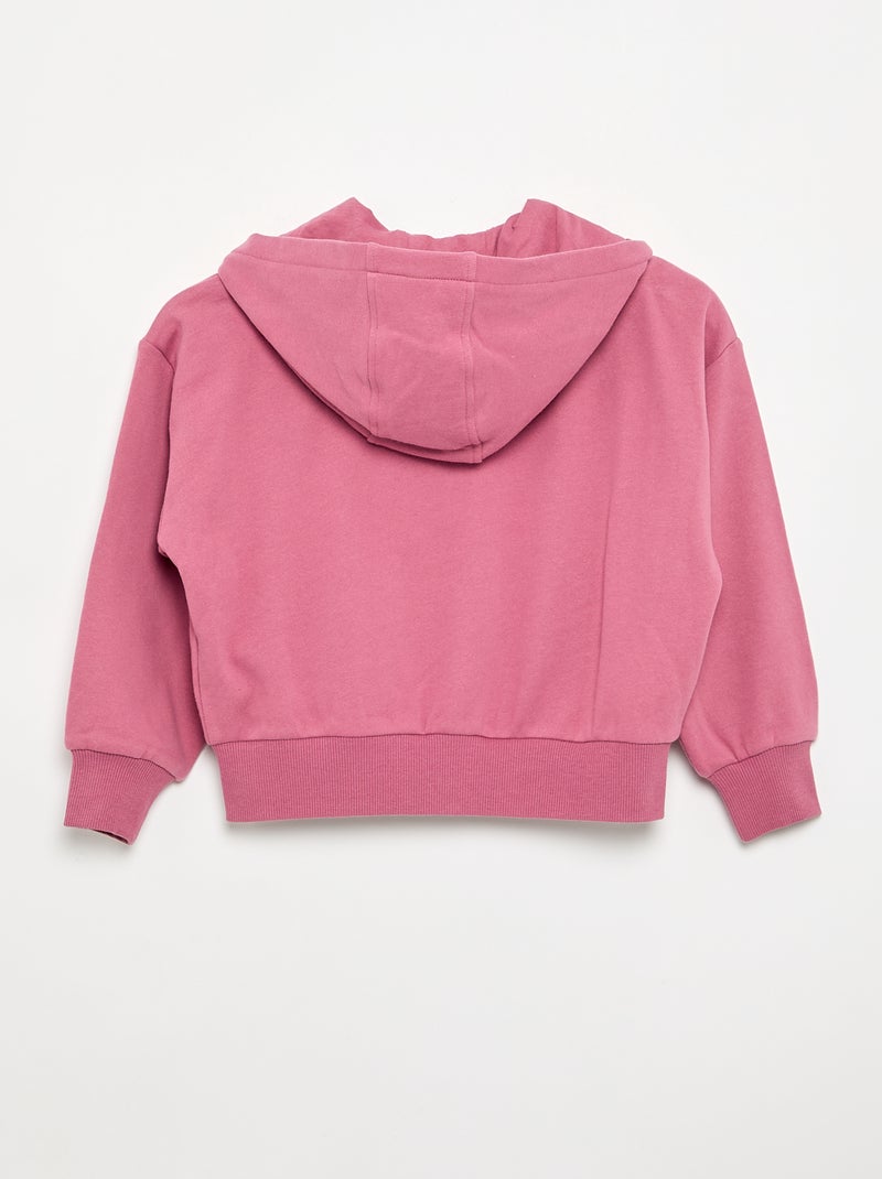 Sweatshirt com fecho e capuz Rosa - Kiabi