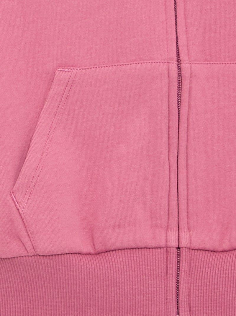 Sweatshirt com fecho e capuz Rosa - Kiabi
