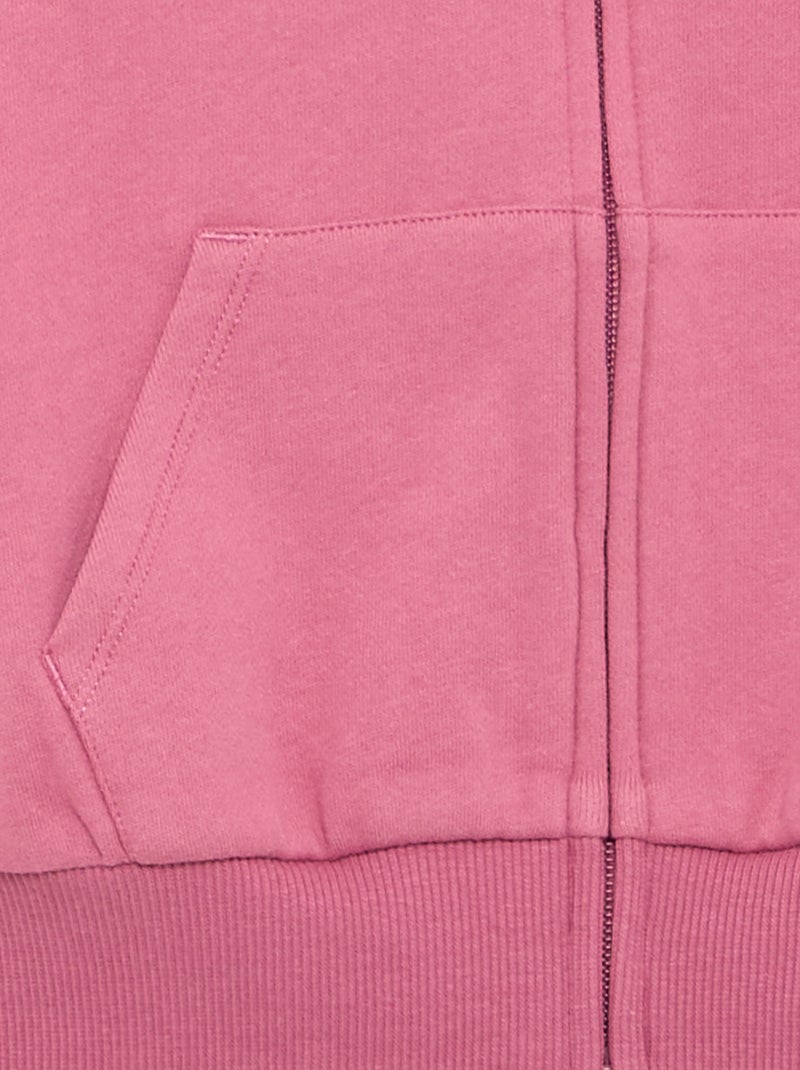 Sweatshirt com fecho e capuz Rosa - Kiabi