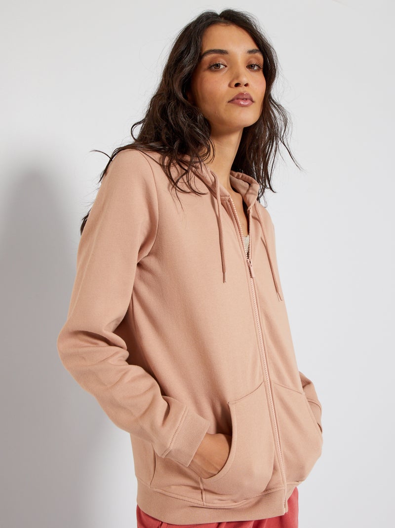 Sweatshirt com fecho e capuz ROSA - Kiabi