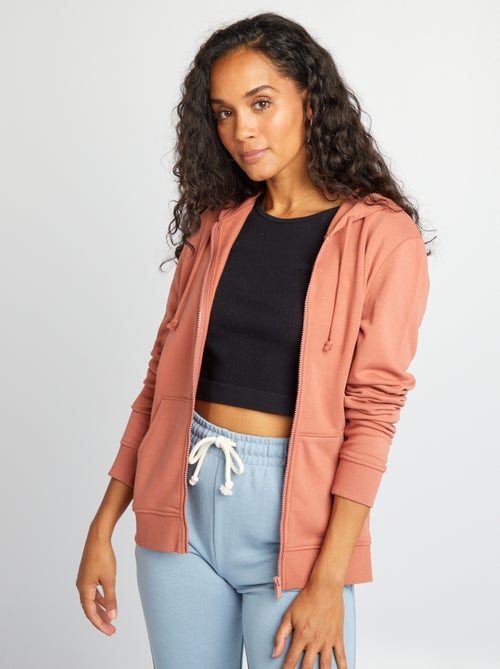 Sweatshirt com fecho e capuz - Kiabi