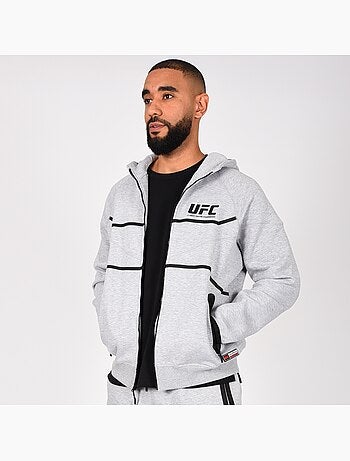 Sweatshirt com fecho e capuz ufc cinzento homem sweatshirt com capuz desporto descontraído