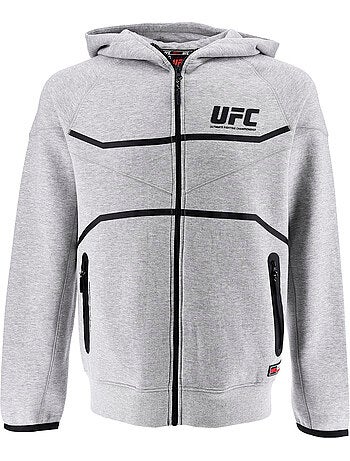 Sweatshirt com fecho e capuz ufc cinzento homem sweatshirt com capuz desporto descontraído
