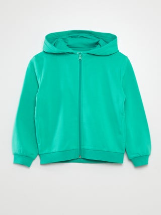 Sweatshirt com fecho e capuz